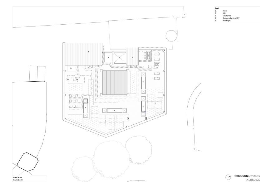 Roof plan of King's Lynn Library by Hudson Architects