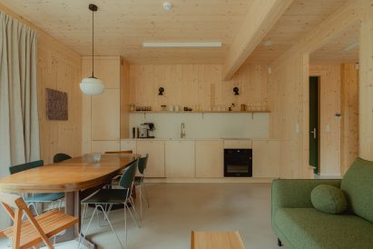 Open-plan living area at Studzienno 27 holiday home