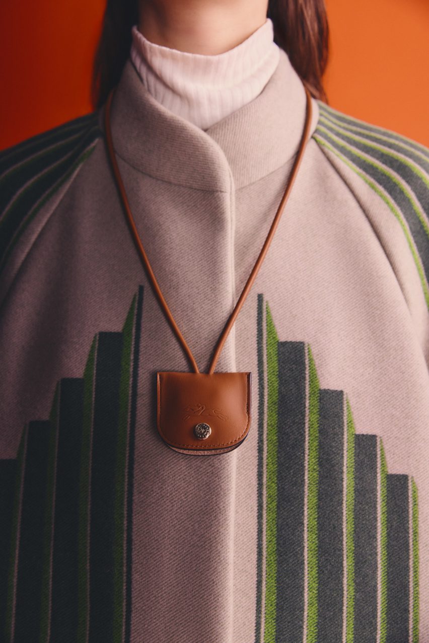 Close-up of Longchamp coat