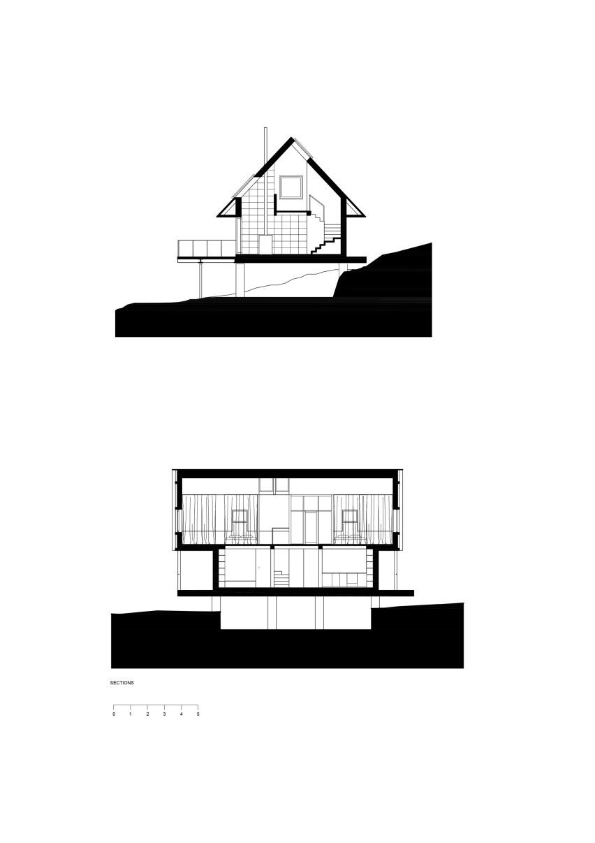 Sections of Husárik Hut by Oatelier