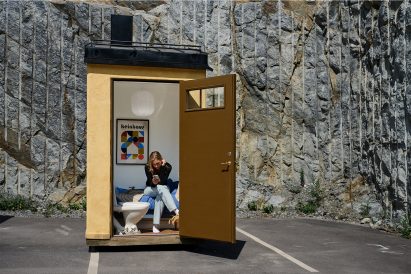 Woman inside tiny flat