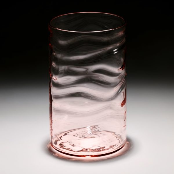 Pink rippled vase