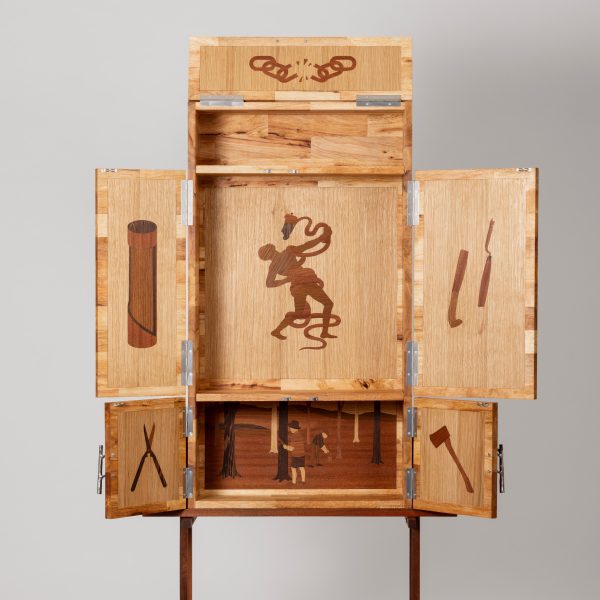 Rubber and wood cabinet
