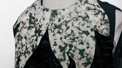 Dress made from living mycelium textiles from the Shenzhen Institute of Advanced Technology