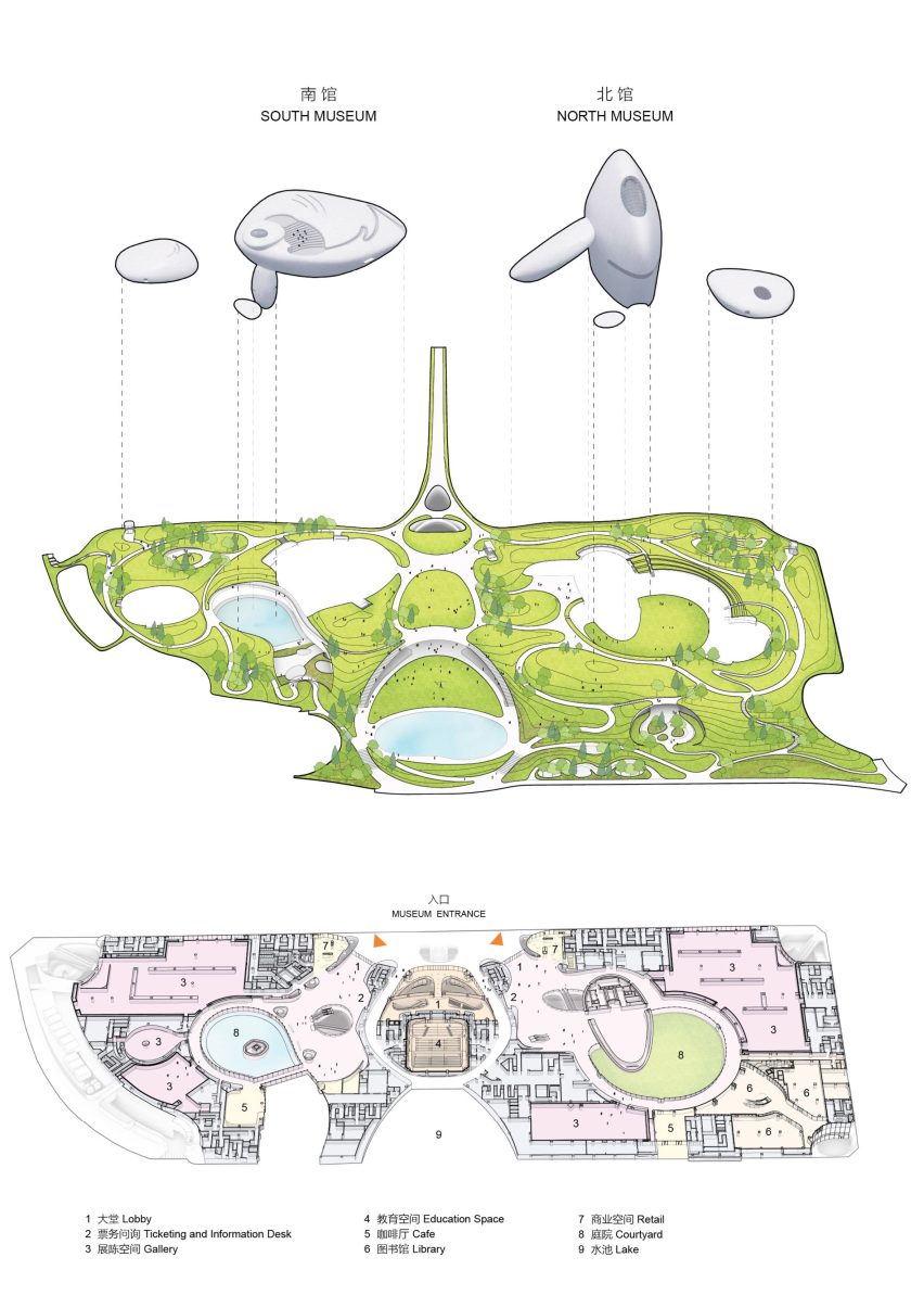 Ground floor plan of Shenzhen Bay Culture Square in China by MAD