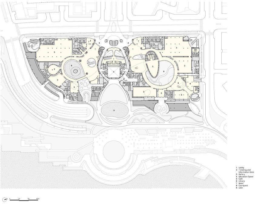 First floor plan of Shenzhen Bay Culture Square in China by MAD
