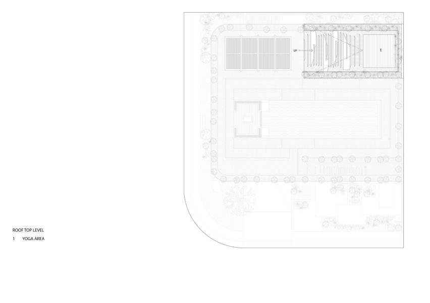 Roof plan of Split Mass Residence by K-Thengono Design Studio