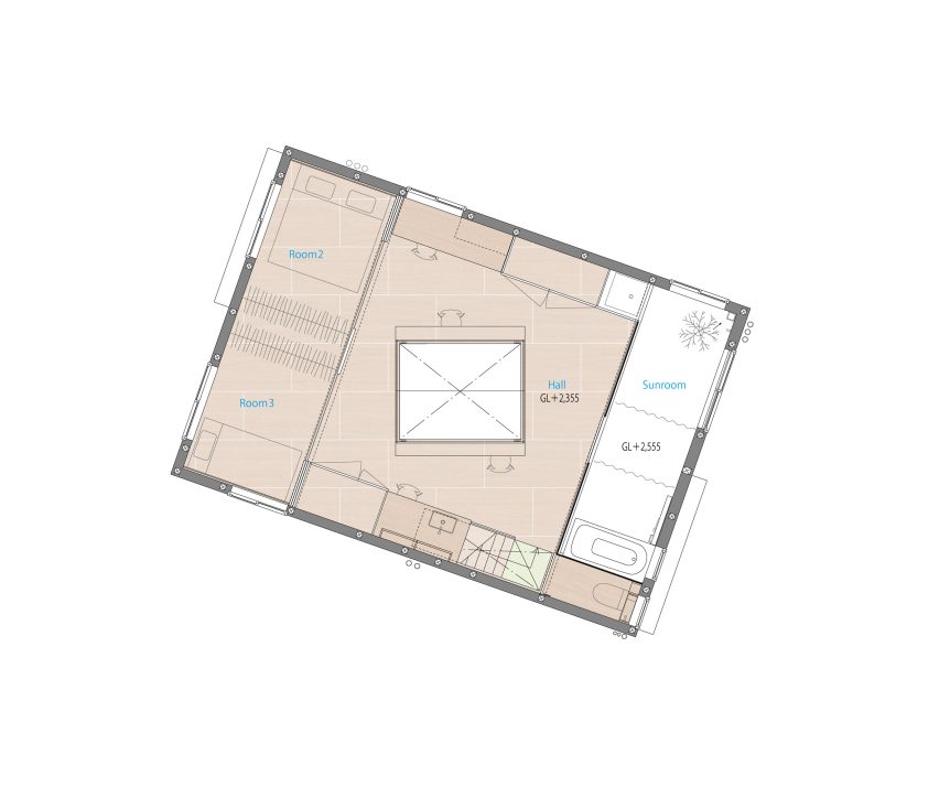 Plan of House in Shichiku by Tato Architects