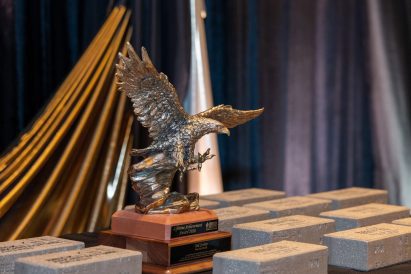 The awards's eagle trophy
