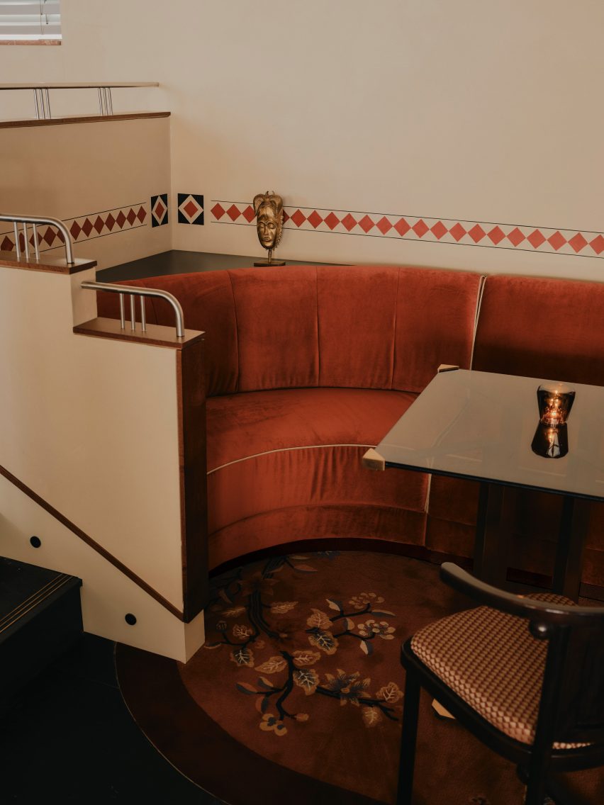 Seating area in Ibasho restaurant in The Dean Munich by Tatjana von Stein