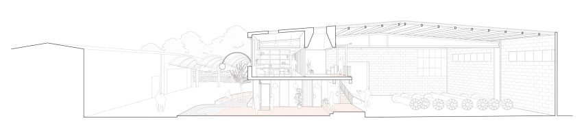 Section of Tuvatextil by NUA arquitectures