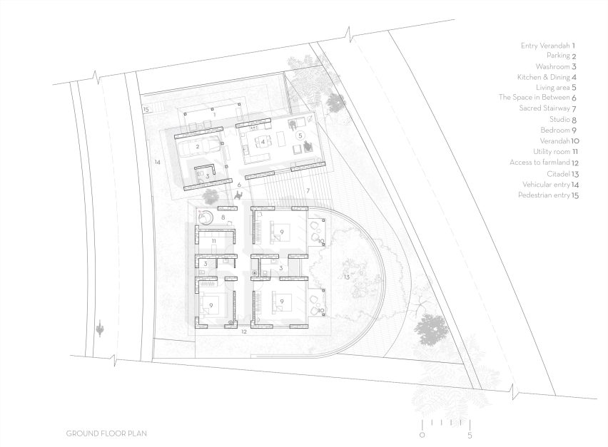 Ground floor plan of Ushas farmhouse