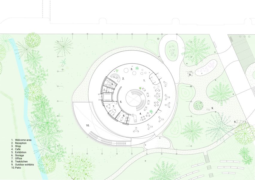 Ground floor plan of VISTA Science Experience Centre in Austria by Studio Maks
