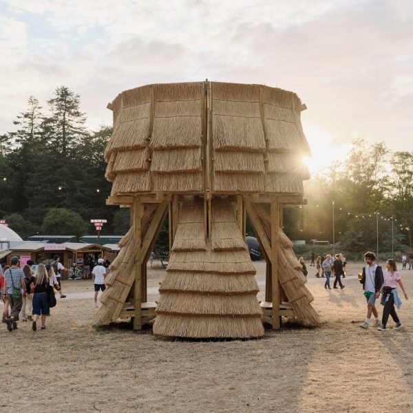 The Water Tower thatch installation at Houghton Festival by Cella Collective and Mitre & Mondays