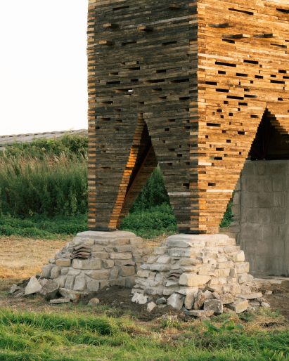 Reclaimed timber tower