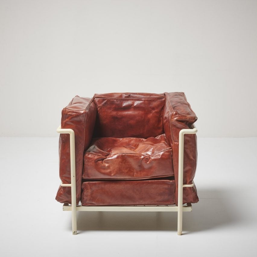 Photo of a leather and metal chair