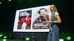 Photo of person during a presentation