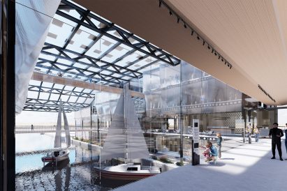 Render of a competitive sailing centre