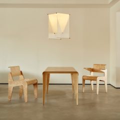 Chairs and lamp