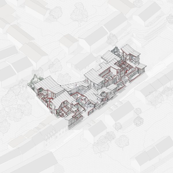 Architectural drawing of co-living building