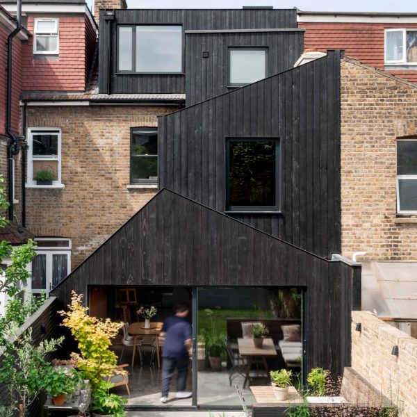 Terrace with blackened-timber extension