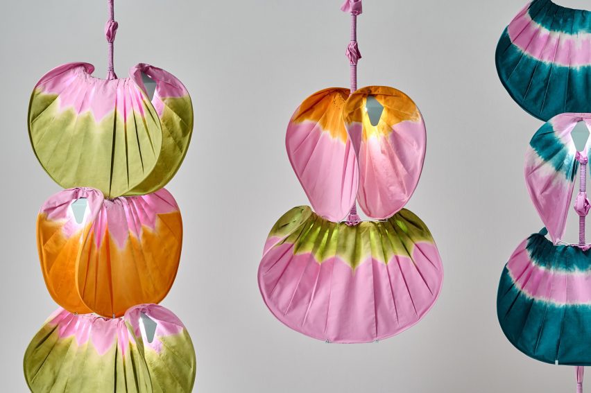 Colourful textile lights