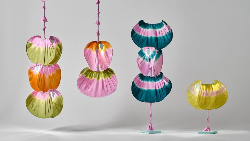 Colourful textile lamps