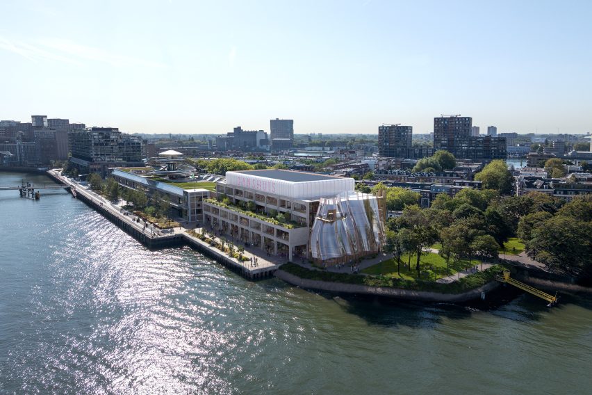 Render of the Danshuis dance centre in Rotterdam by MAD