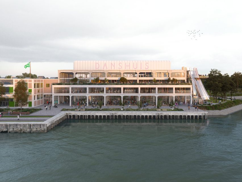 Render of the Danshuis dance centre in Rotterdam by MAD