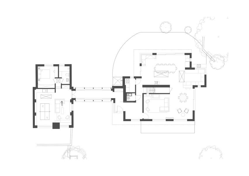 Ground floor plan of Druim Extension by RX Architects