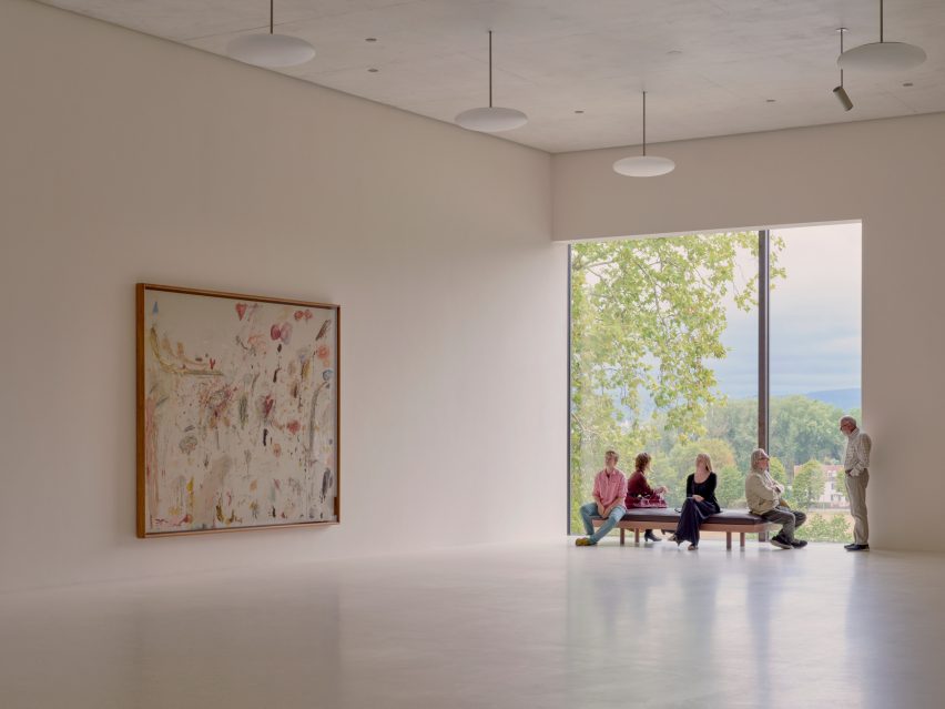 Interior of the Fondation Beyeler expansion in Switzerland by Peter Zumthor