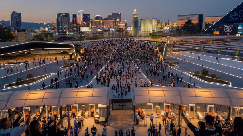 Grimshaw Allegiant Stadium plaza rendering