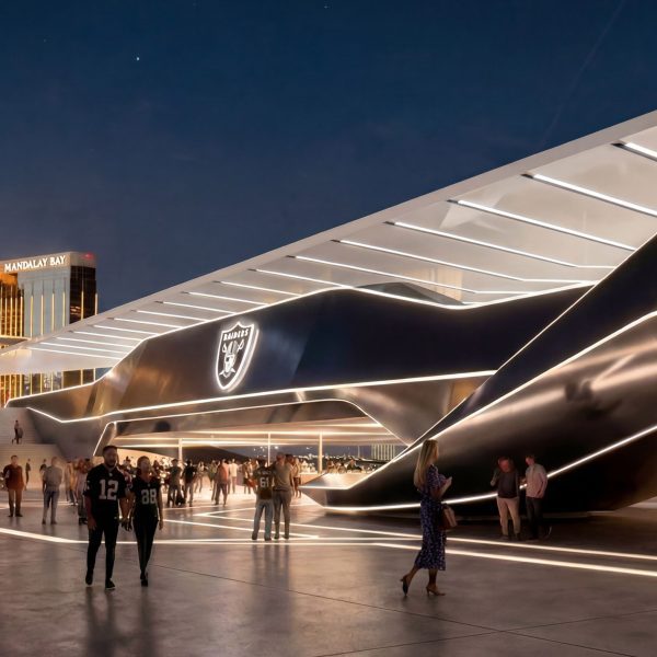 Grimshaw Allegiant Stadium plaza rendering