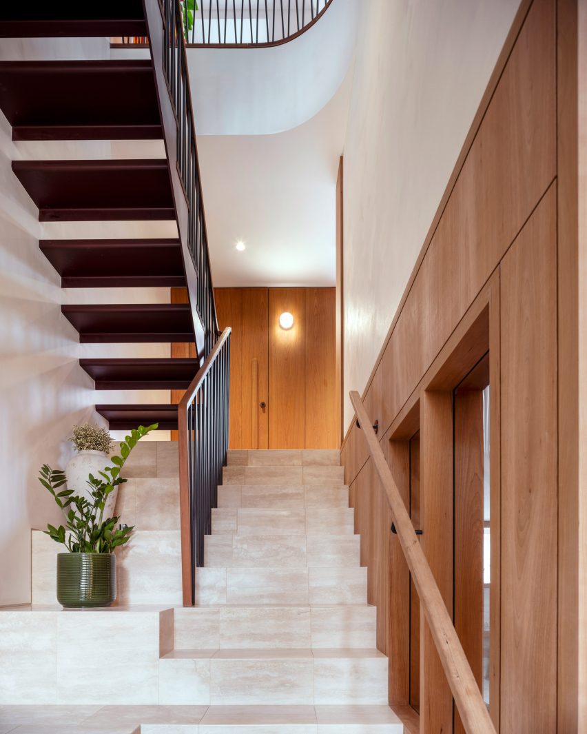 Internal staircase inside Hampstead Town House by Hayhurst and Co