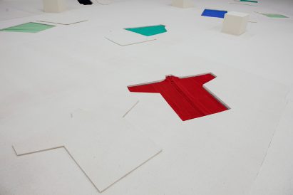 Clothes under felt floor