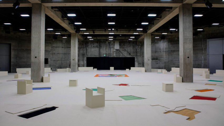 Floor with cut-out patches