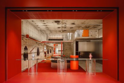 Red-framed store