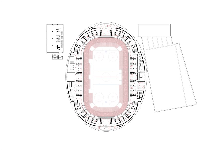 Fifth floor plan of Jihlava Municipal Arena by Chybik + Kristof