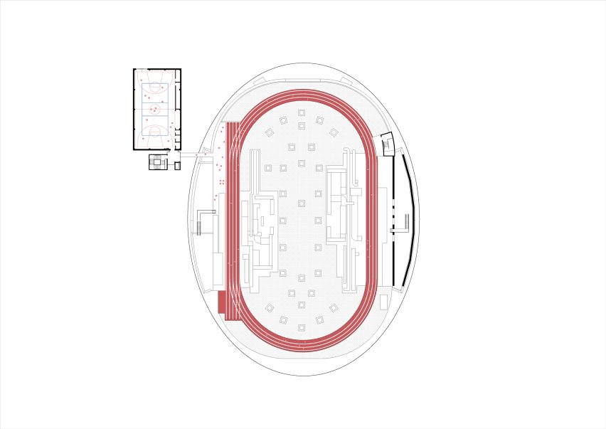Roof plan of Jihlava Municipal Arena by Chybik + Kristof