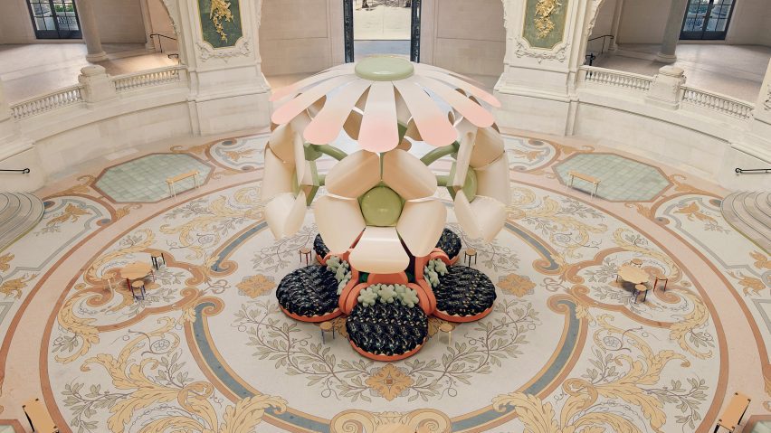 Le Grand Bouquet installation by Unchronia at the Grand Palais for Paris Design Week