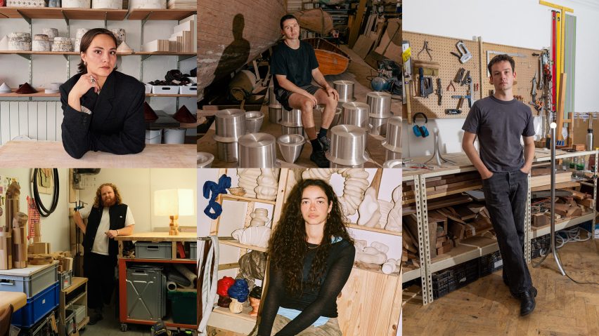 Collage of five emerging designers in London