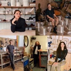 Collage of five emerging designers in London