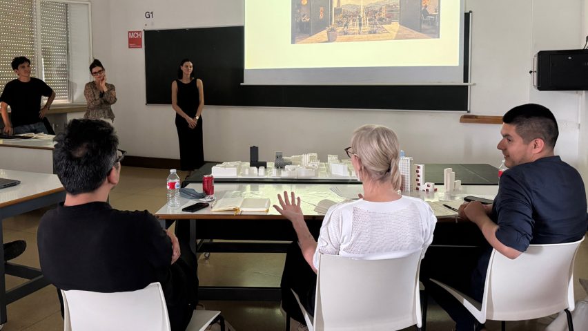 Students presenting to a group of people