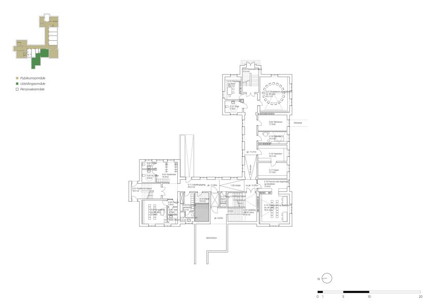 Basement plan of Mind Museum by CF Møller