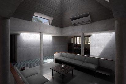 Interior of a concrete home in India
