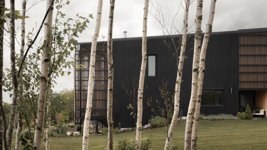 RHAD Architects Two Bay house exterior through trees