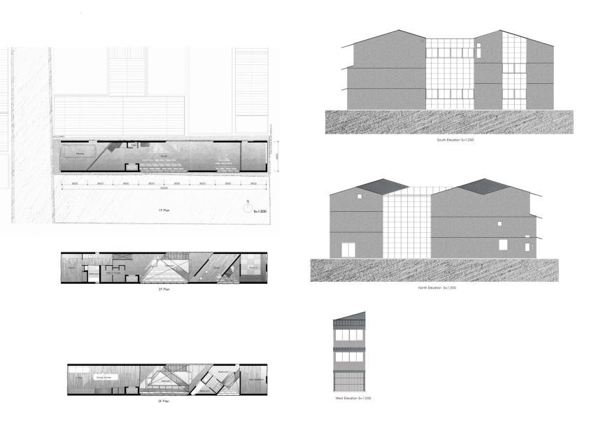 Plans of House and Studio in Kyoto by Tato Architects