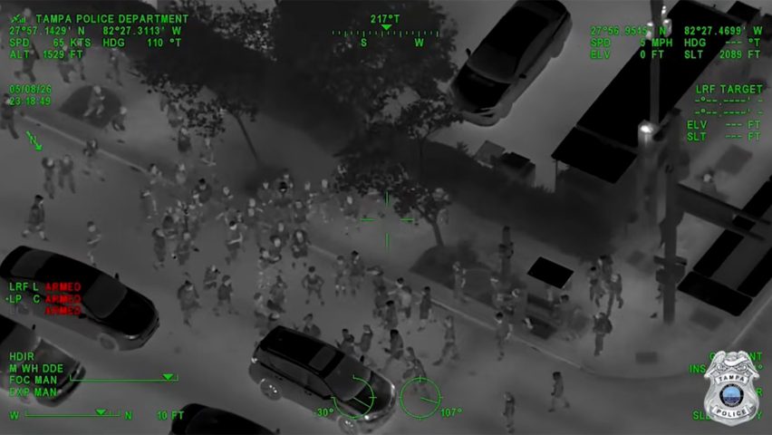 Tampa helicopter footage of young people