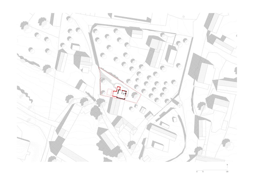 Site plan for House with a Red Addition
