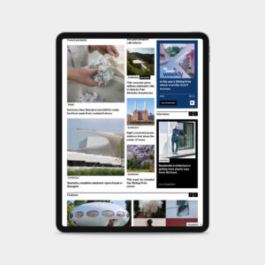 Dezeen website homepage on iPad